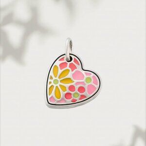 James Avery Enamel Groovy Heart Charm, S925 Silver Jewelry. (Only The Pendant)